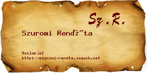 Szuromi Renáta névjegykártya